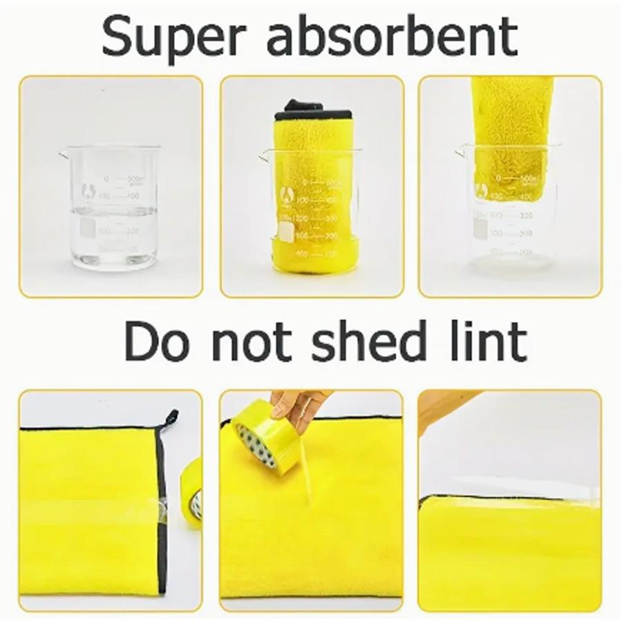 Serviette de Lavage de Voiture Épaissie Absorbante Bicolore Double Face en Polaire Corail Serviette de Lavage de Voiture Propre Maison Voiture Double Usage