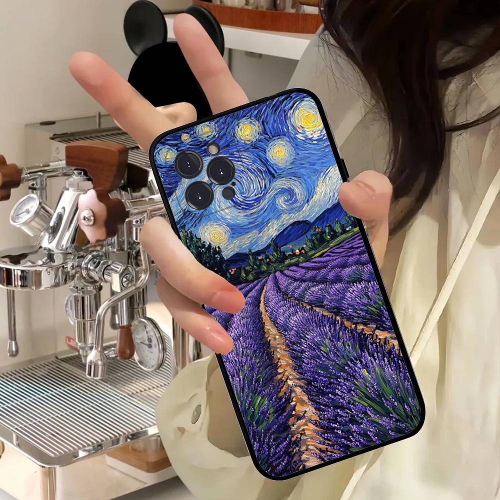 Van Gogh Cartoon Art Phone Case For IPhone 17 16 15 14 11 12 13 Mini Pro XS Max Plus Funda Shell