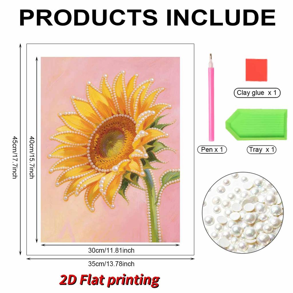 Pearl Painting Kit Sunflower Theme Frameless Handicraft DIY Bedroom Decoration Living Room Wall Art Room Decoration Art Craft Decoration