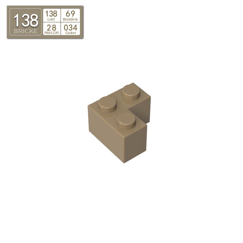 BRICKE 2x2 Right-Angle Brick, Compatible with Lego 2357, MOC Bulk Parts Building Blocks