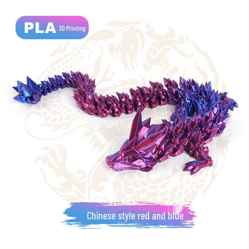 "Handcrafted 3D Printed Crystal Dragon Ornaments - Chinese Dragon & Dragon Egg Toys"