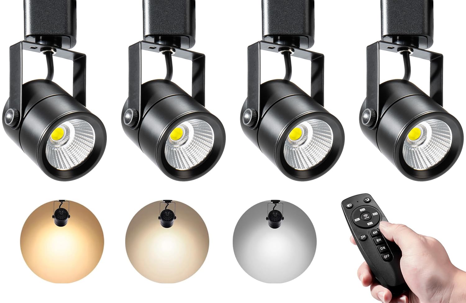 

Remote-Controlled, Smoothly Dimmable and Color-Adjustable Duct Rail Spotlight, 10W (80W Equivalent) LED Integrated Lighting, High Brightness 800lm,