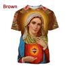 3D Printing Virgin Mary T Shirt For Men Summer Short Sleeved Christian Mother Of God Pattern Tshirts Mens Casual T-Shirt Tops