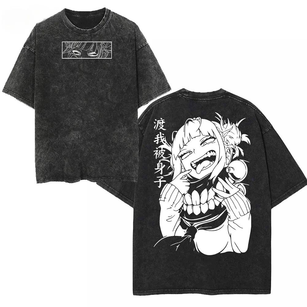 Demon Slayer Sanemi Shinazugawa "Pilastro del Vento" T-shirt Nera Oversize Lavata Vintage | Maglietta Unisex Streetwear per Fan di Anime
