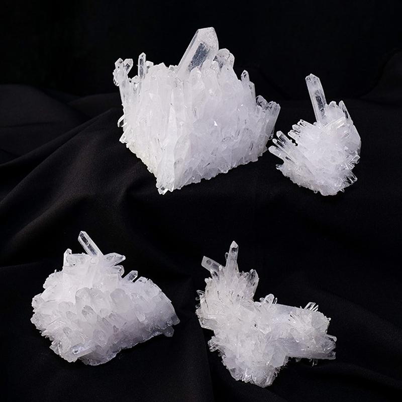Natürlicher Quarz, weiße, klare Cluster-Heilsteinspitze