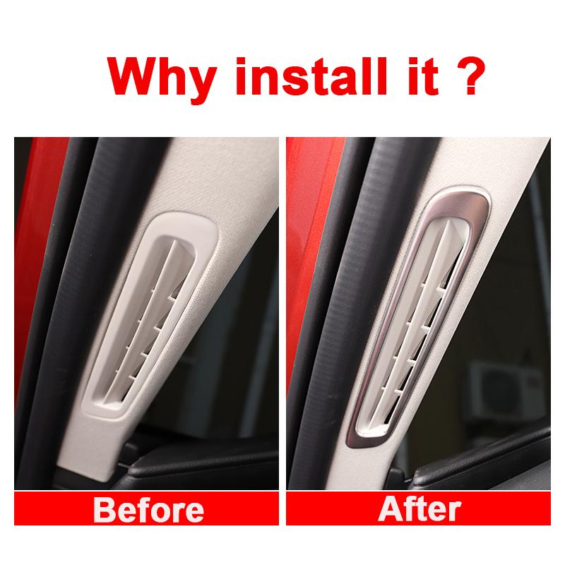 For Mazda 3 Axela   Stainless Steel Car Front Condition Outlet A Colum Decorative Frame Cover Trim Accessories