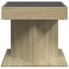 LED Coffee Table in Sonoma Oak 50 x 50 x 45 cm Particleboard