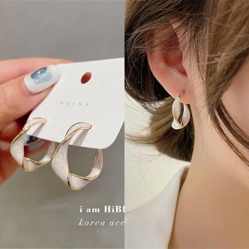 Luxury Female Big Round Hoop Earrings For Women Zircon Stone Earrings Trendy Fashion Wedding Jewelry Gift