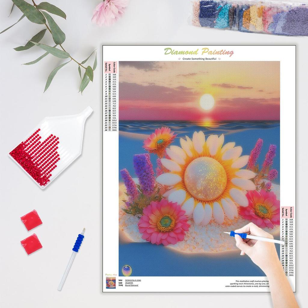 Diamond Painting Landscape Sunset Embroidery Cross Stitch Sunflower Mosaic Handmade Picture Of Rhinestones Wall Decor 30x40cm/12x16inch