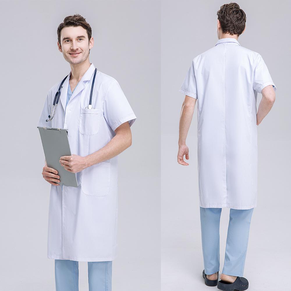 White Coat Hospital Doctor Nurse Dental Clinic Men'S And Women'S Coats White High-Quality Work Clothes Can Be Embroidered