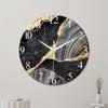 12-Zoll Marmorstruktur Stille Wanduhr - Gehärtetes Glas, Ideal für Wohnzimmerdekoration