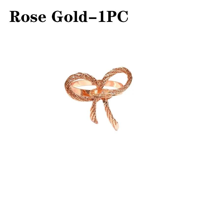 Bow Tie Napkin Rings Metal Table Decor Simple Elegant Design for Christmas Wedding Valentine's Day Party Dining Table Decor