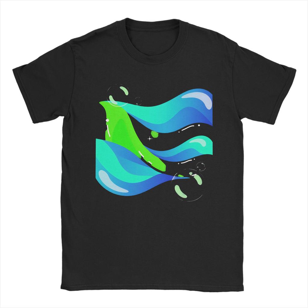 Aurora Wave Digital Flow Frutiger Aero Men T Shirts Novelty Tees Short Sleeve Round Collar TShirts Cotton Plus Size Clothing