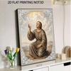 DIY 5D Pearl Bead Painting Kit with Frame Religious Saint Portrait Design Shiny Canvas Art for Bedroom Wall Decor and Gift