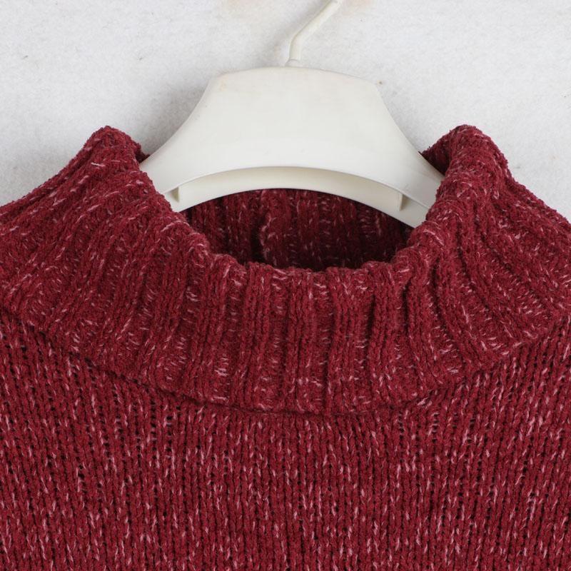 Sunshine House Autumn and Winter New Arrival Export European and American Plus Size Women's Clothes Mid Round Neck Thick Long Sleeves Sweater Knitwear