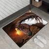 Majestic Horse 3D Tattoo Rug - Soft Non-Slip Polyester Mat for Living Room Kitchen Bathroom, Brown White Sunset Art Indoor Decor