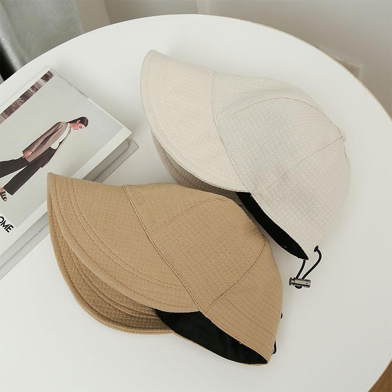 Women's Wide Brim Sun Hat, Hiking Solid Color Hat, Adjustable Drawstring Outdoor Beach Sunshade Hat, Foldable Ponytail Cap