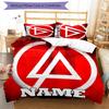 3pcs Custom Name Cartoon Linkin Park Bedding Set Duvet Cover Closure Includes 1 Duvet Cover & 2 Pillowcases for All Seasons Bedroom Decor