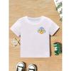 Summer Fashion Boys' Short-Sleeve T-Shirt with Checkerboard Element and Letter Double-Sided Print Casual
