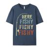 Fishing Here Fishy Funny Geek Normal Man T Shirt Discount Plain Cotton Tops Shirt Print Sweatshirts Wholesale