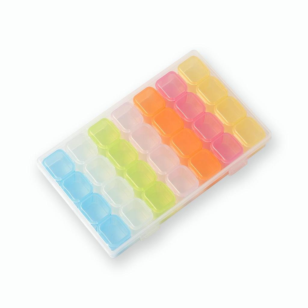 28-Compartment Plastic Box for Nail Art and Jewelry Storage
