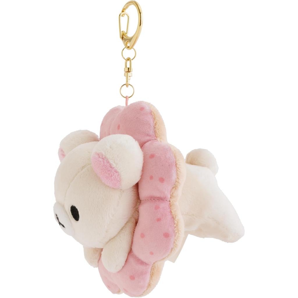 Rilakkuma x Mister Hanging Plush Korilakkuma de H100 x W100 x D100mm San-X "Rilakkuma Donut" Toy, (Pon Strawberry), MV26801,