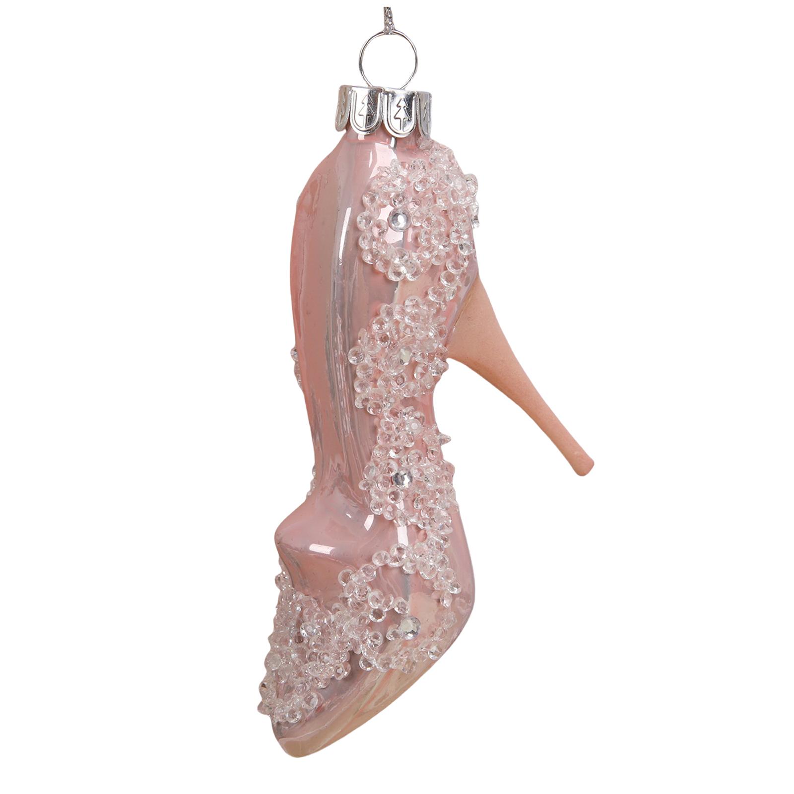 

Набор украшений для рождественской елки, блестящие подвесные туфли на высоком каблуке для дверей, стен, окон, помещений, праздничных принадлежностей 2Pcs Set розовый