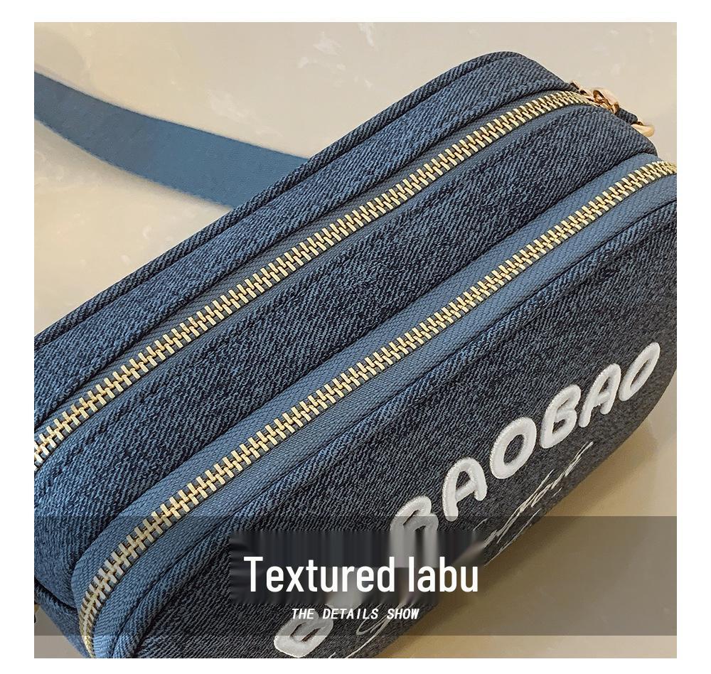 2025 Women's Embroidered Canvas Camera Bag - Small Square Crossbody with Wide Shoulder Strap for Phone & Commute