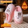 Couple's Home Warm Slippers Winter New Men's and Women's Indoor Home Non-Slip Thick Fleece-lined Thick Lazy Shoes Carto Bear Flat Slippers