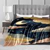 Whimsical Night Sky Cloud DesignFlannel blanket for bedroom, living room, sofa, and nap