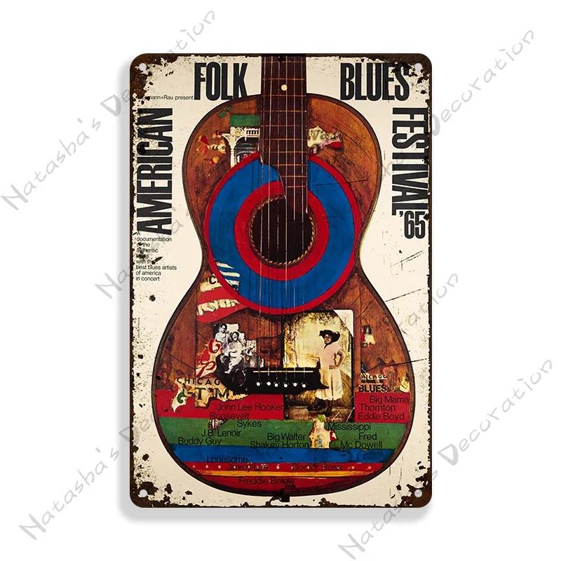 Classic Blues Metal Tin Sign Music Metal Poster Garage Cafe Wall Decor Old Fashion Metal Plaque Vintage Poster Wall Plate
