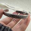 Xiaomi 100% Solid 925 Sterling Silver Metal Bracelet for Women Men Vintage Black Stone Letters Handmade Simple Birthday Gift