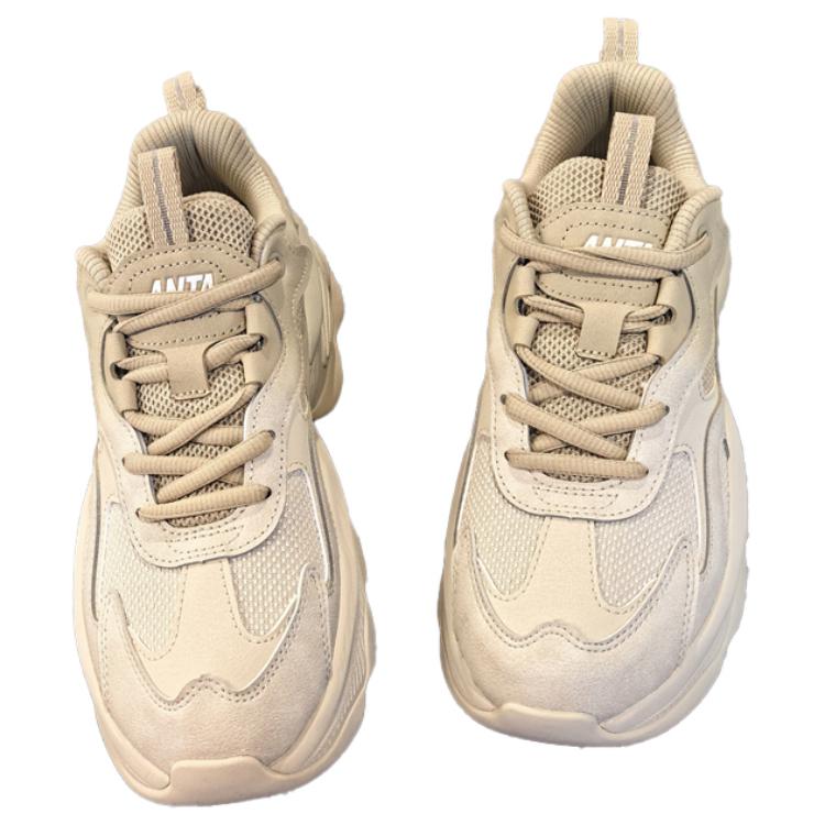 New Anta Abrasion Resistant Breathable Low Top Casual Shoes Women's Beige 122418885-6
