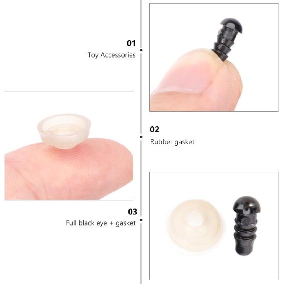 100pcs Needle Felting Supplies 4mm Safety Eyes Scrump Plush Stuffed Crochet Eyes Replacement Doll Craft Black Craft Puppet Button Flash