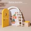 Mini Creative Fairy Elf Door Wooden With Mini Ladders Funny Mouse Hole Nursery Decor Dollhouse Home Decorations