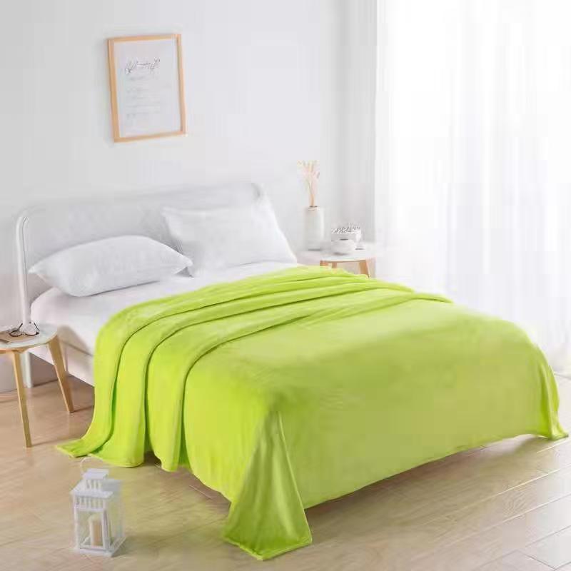 Solid Color Four Seasons Flannel Blanket Throw – Versatile Bed Sheet and Gift.