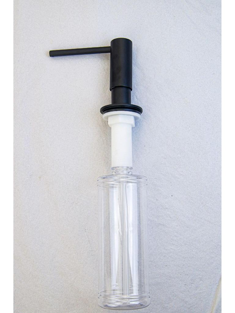 Matte Black Kitchen Sink Soap Dispenser - 500ml with Brass Pump Head