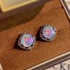 925 Sterling Silver High Carbon Diamond Rose Cut Flower Bright Jewelry Set Charm Ladies Preferred GiftGood Product