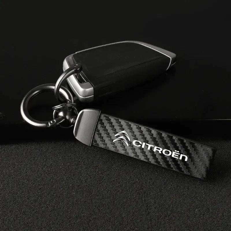 Car Logo Keychain Zinc Alloy Key Ring Accessories For Citroen C5X e-C4 X e-C3 C4 C3 C5 C-Elysee C-Crosser Berlingo C1 C6 C2