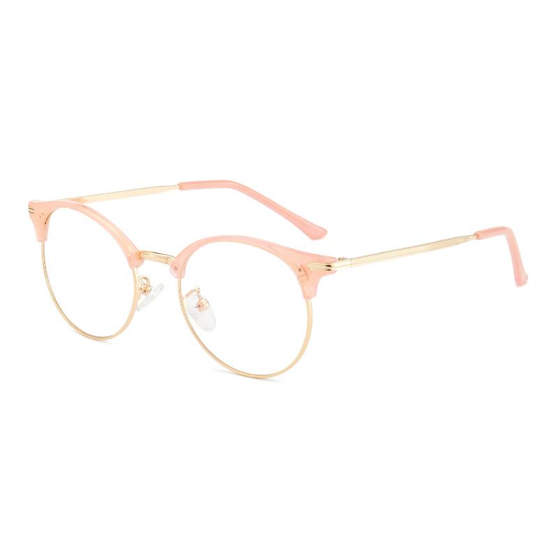 Tr2036 Tr90 Metal Flat Glasses Women, Harajuku Myopia Glasses Frame, Trendy Men'S Literary Glasses Frame