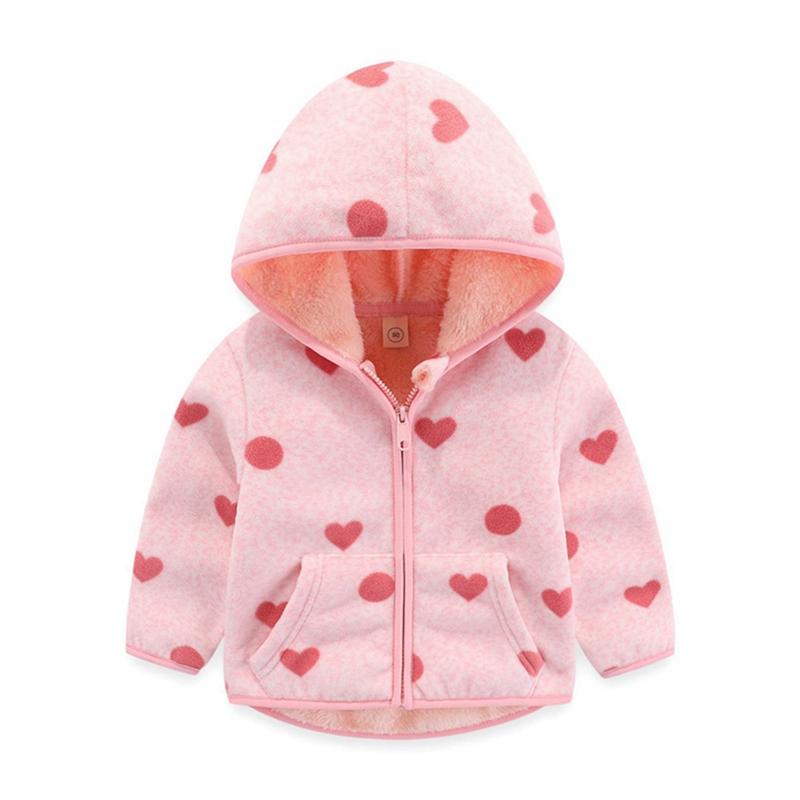 

1-7 Years Kids Fleece Hooded Zipper Coat Autumn Winter Jacket 100