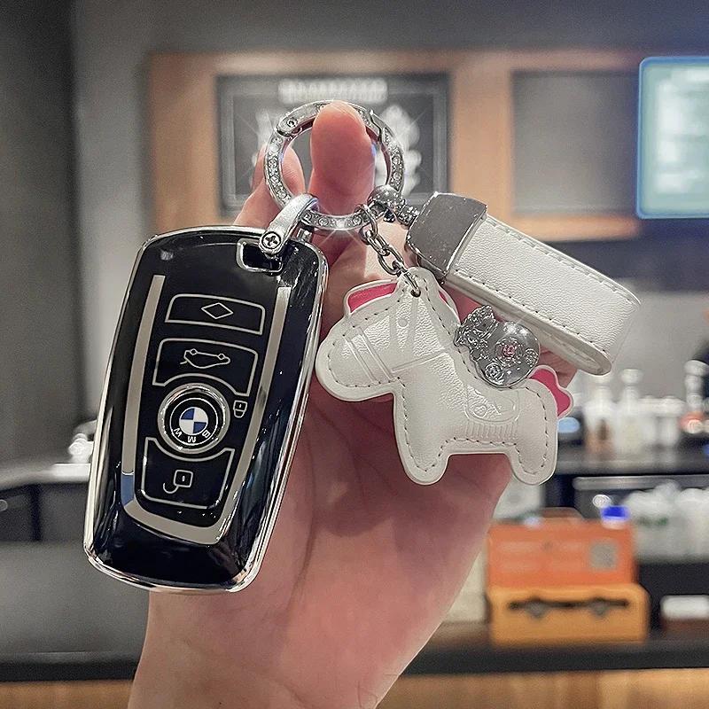 Soft Car Remote Key Case Cover Shell for BMW X1 X3 X5 X6 X7 1 3 5 6 7 Series G20 G30 G11 F15 F16 G01 G02 F48 Car Accessories DL8