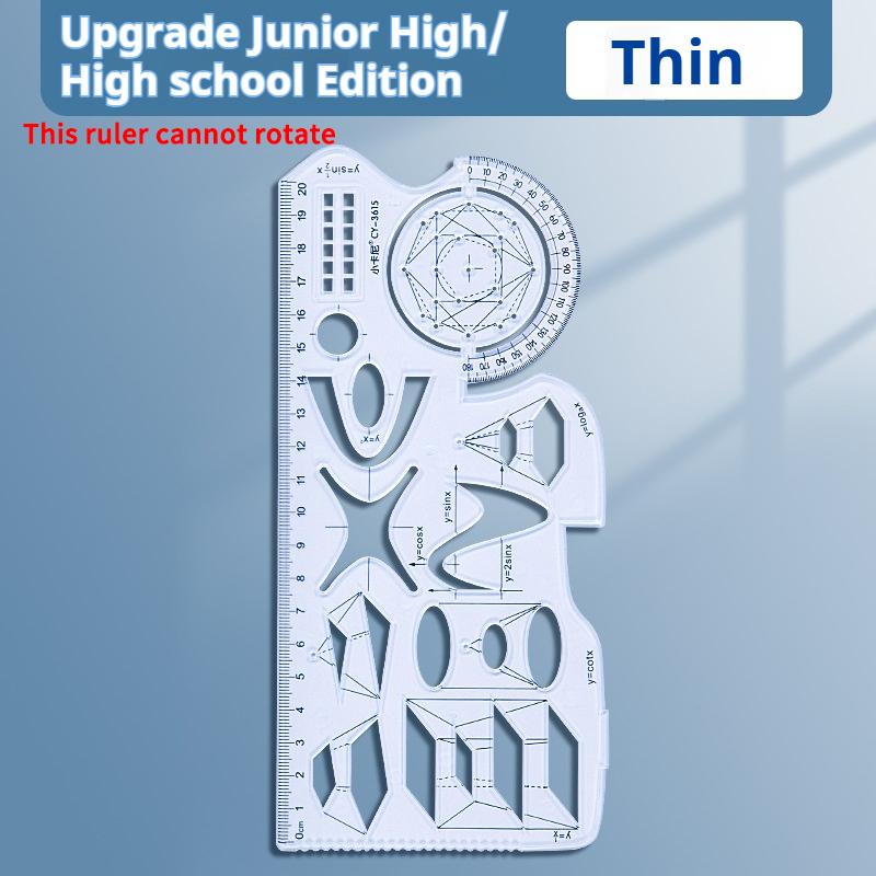 

Multifunctional Geometric Function Ruler Mathematics Drawing Template Measuring Tool for Student Primary School Office Supplies