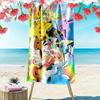 Cartoon Pokemon Print Beach Towel, Large Soft Quick Dry Towel for Beach Camping Swimming