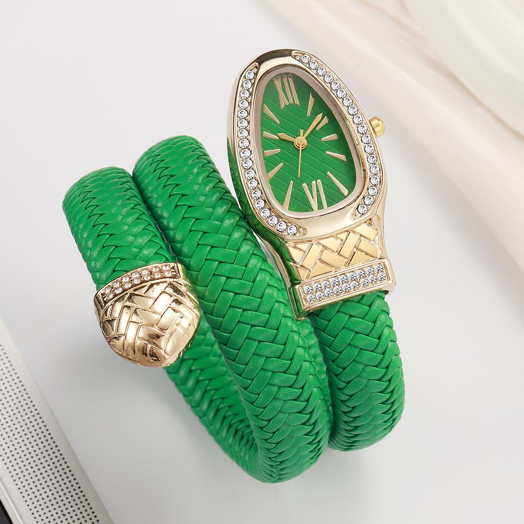 New Snake Shaped Diamond Inlaid Business Fashionable Casual Quartz Temperament Women's Watch Hot Selling and Explosive