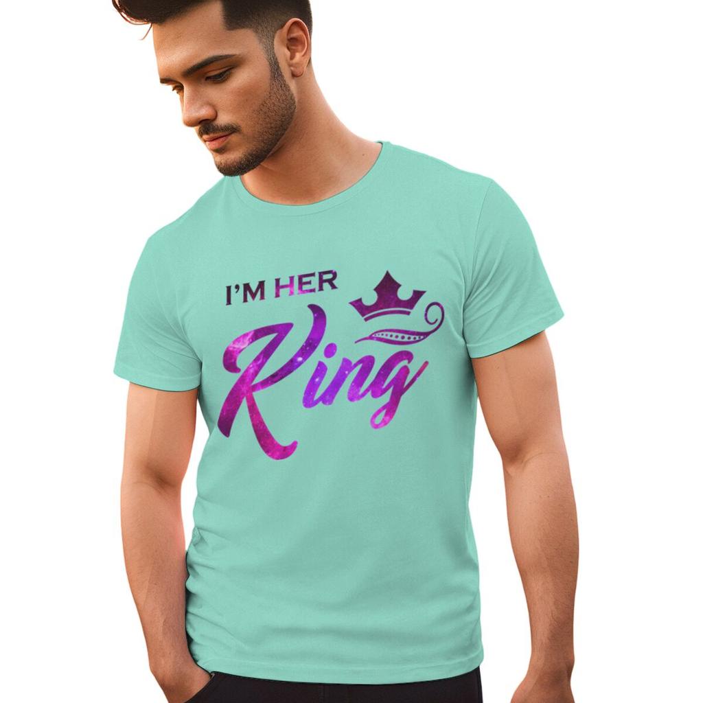 Vintage Starry Sky Style Im His QueenHer King T Shirt Women Men Fashion Crown Matching Tshirt Sweet Valentine Gifts Tshirts