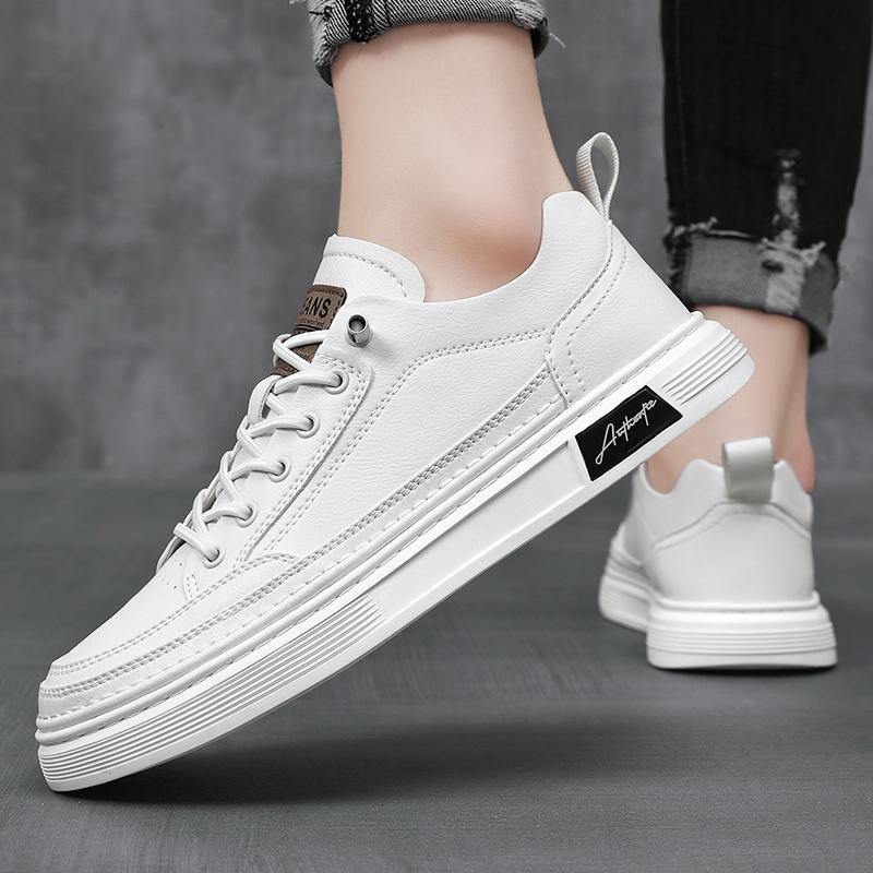 Mode Herren Vulkanisierte Schuhe Slipper Schwarz PU-Leder Mode Sneaker Lässige Mikrofaser Schuhe Plateau Outdoor Laufen Sport Design Luxu