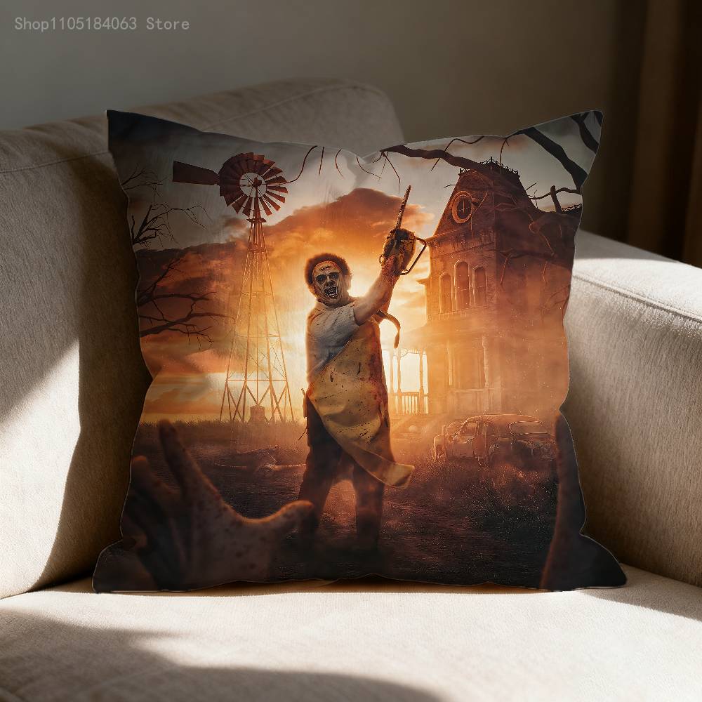 S-Saw Horror M-Massacre Pillow Case For Sofa Decor Car Office Room Printing Cushion Cover Decorations and Protector