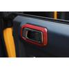4x Inner Side Door Bowl Handle Trim Cover for Ford Bronco + Red Carbon Fiber