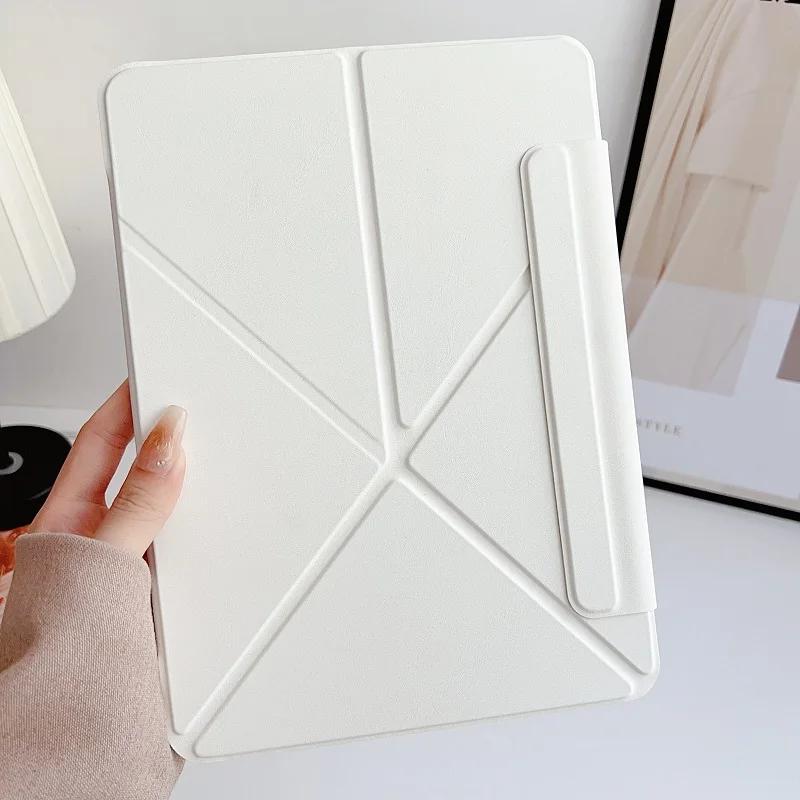 Slanke Magnetische Case voor Nieuwe IPad A16 11e 10e 10.9 IPad Pro M4 12.9 Air 11 13   M3 M2 Cover Mini7 6 A17 Pro Vouwstandaard Funda Ipad Air4 Air5(10.9) wit